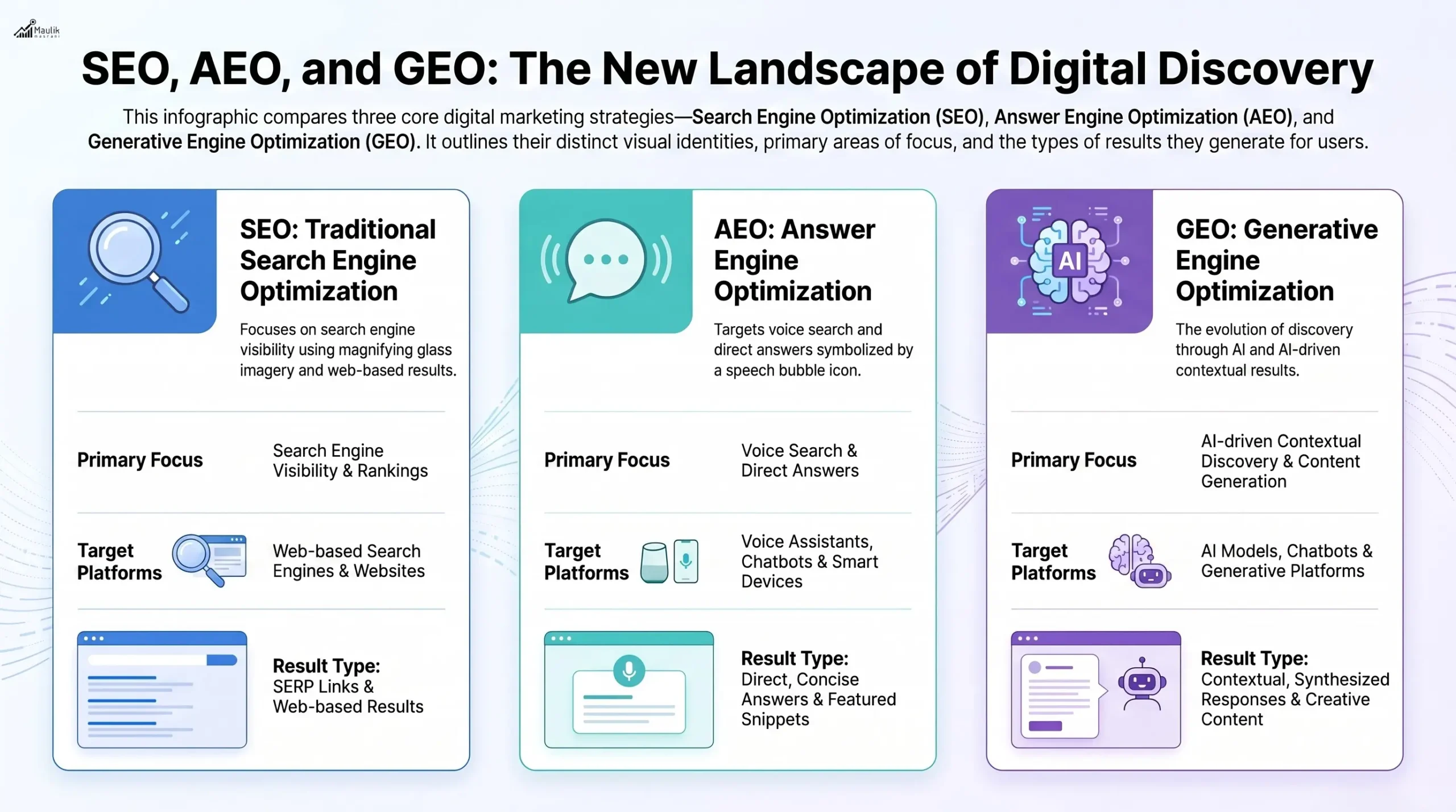 SEO vs AEO vs GEO Comparison